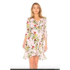 Milly Audrey Rose-Print Georgette Silk Wrap Dress 2